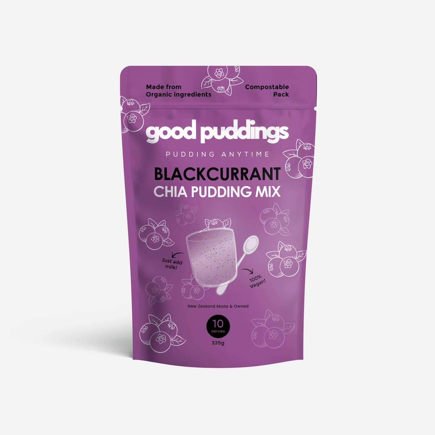 Blackcurrant Chia Pudding Mix - pantry from Good Puddings - Gets yours for $24.90! Shop now at The Riverside Pantry