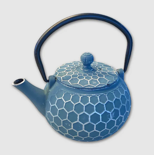 Honeycomb/Blue/Silver Cast Iron Teapot - 500ml - kitchenware from Ti Ani - Wild & Organic Tea - Gets yours for $65! Shop now at The Riverside Pantry