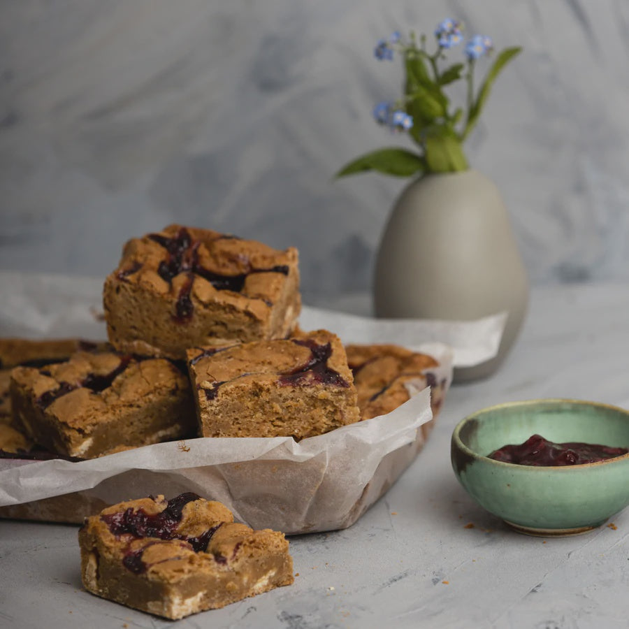 Boysenberry Ripple Blondie - snack from Badass Brownies - Gets yours for $6! Shop now at The Riverside Pantry